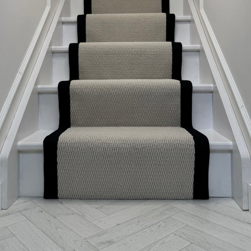 Brasil Berber Stair Runner with Black taped edge