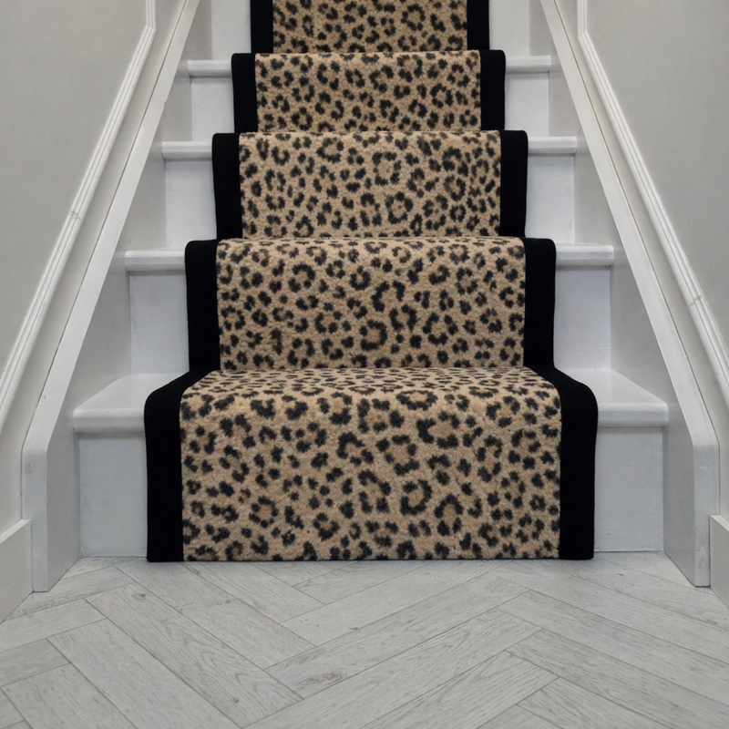 Wallace Wilton Carpet Stair Runner With Black Taped Edge