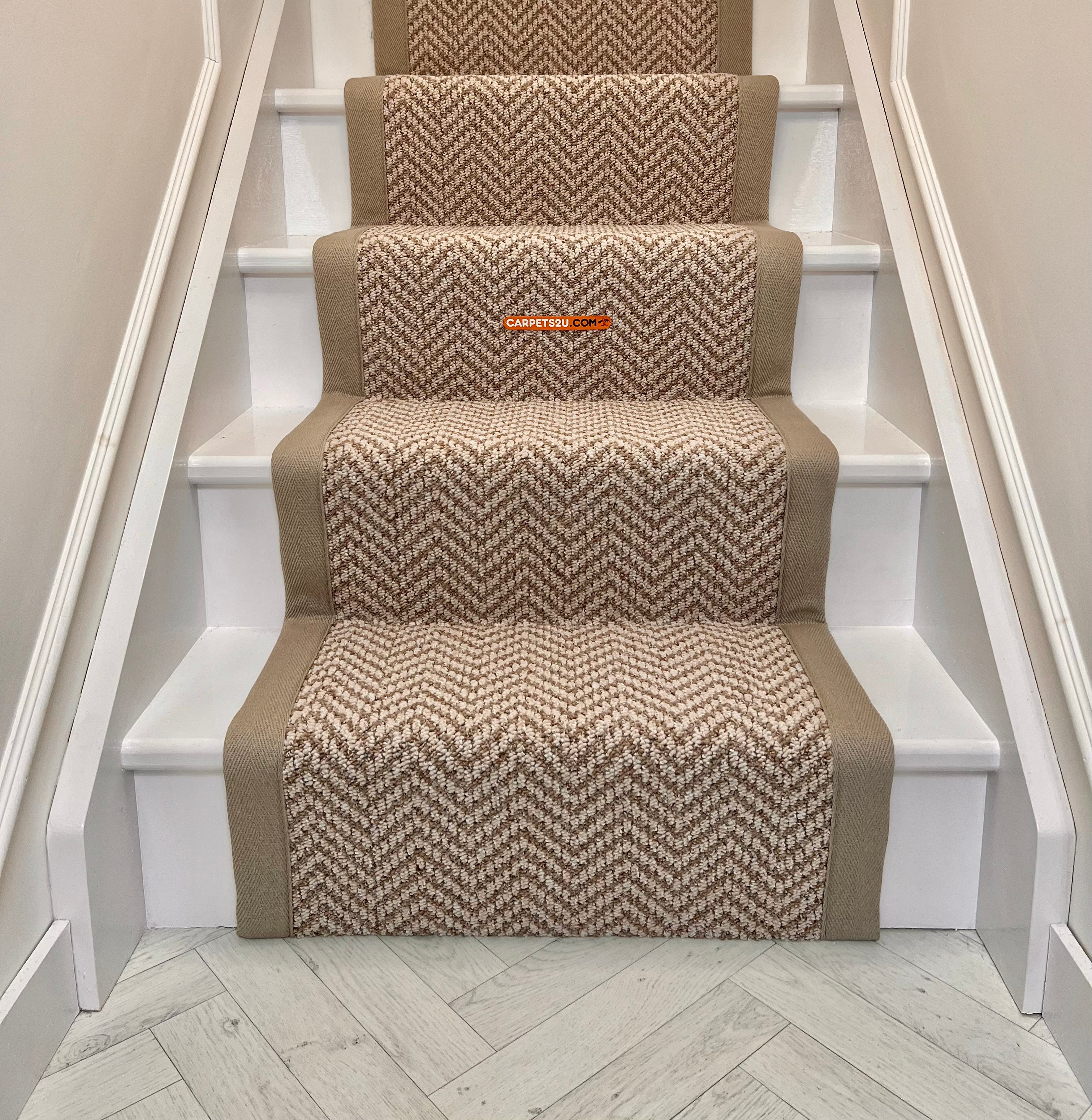 Chile Berber with a Oyster taped edge Stair Runner