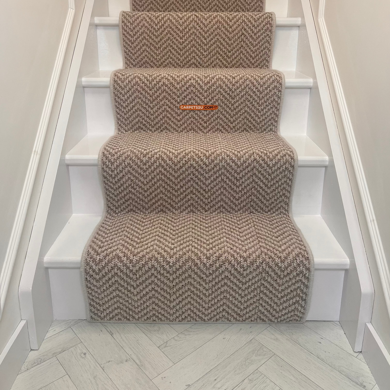 Chile Berber with a natural Wool Whipped edge Stair Runner