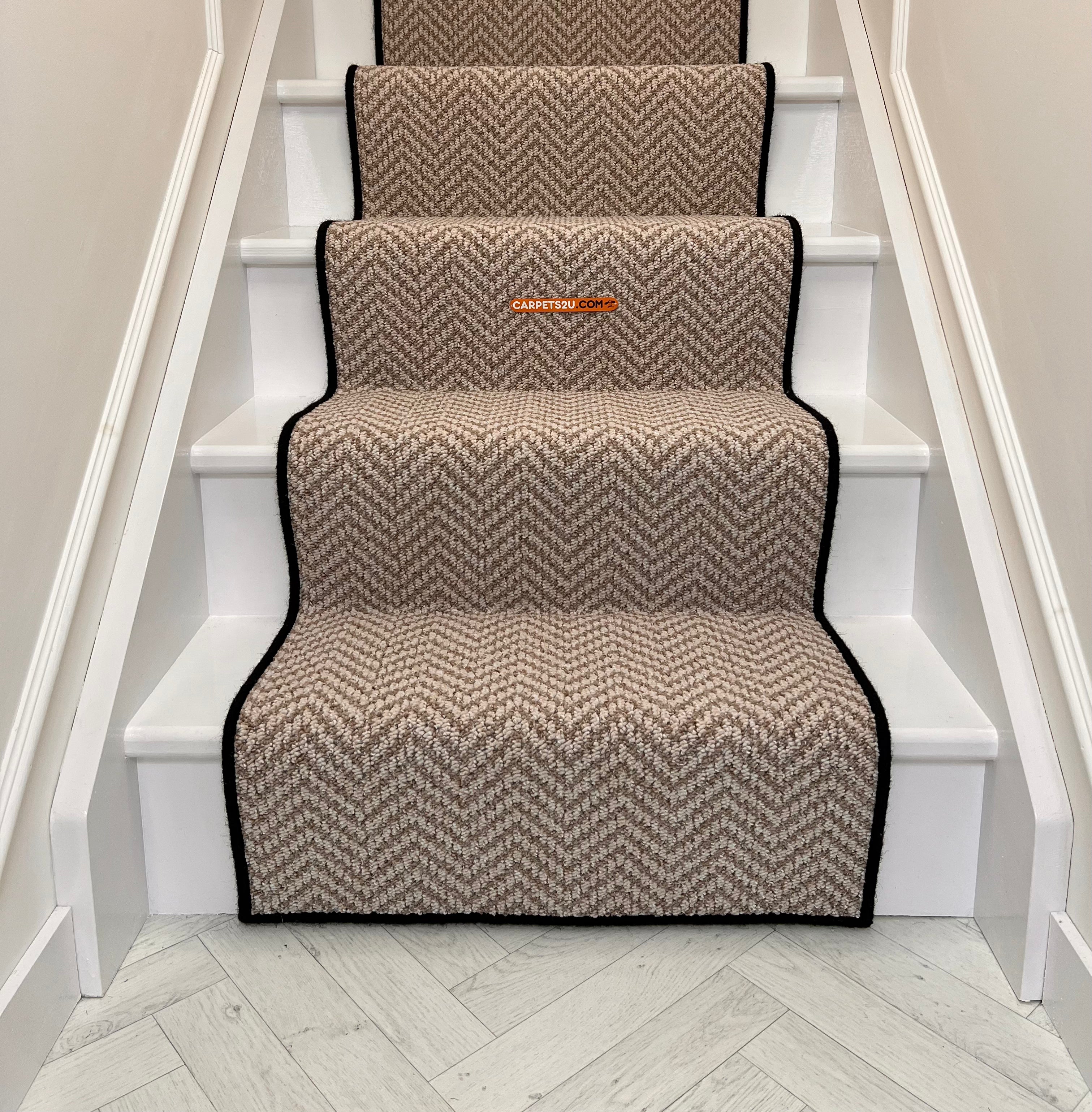 Chile Berber with a Black Wool Whipped edge Stair Runner