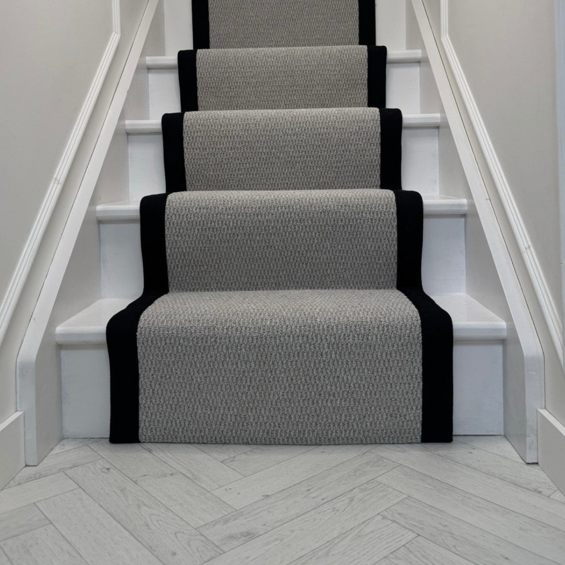 Brasil Silver Stair Runner with Black taped edge