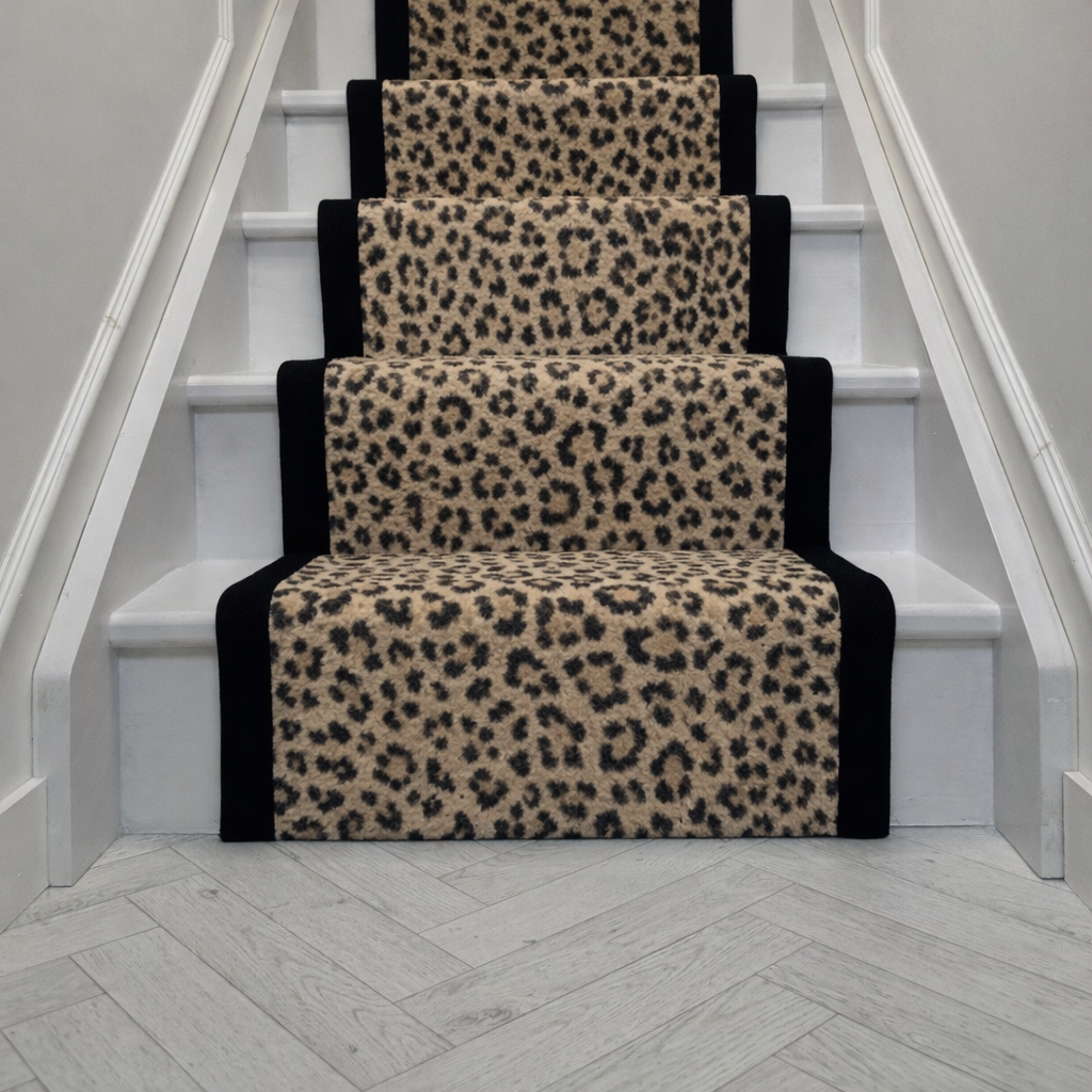 Wallace Wilton Carpet Stair Runner With Black Taped Edge